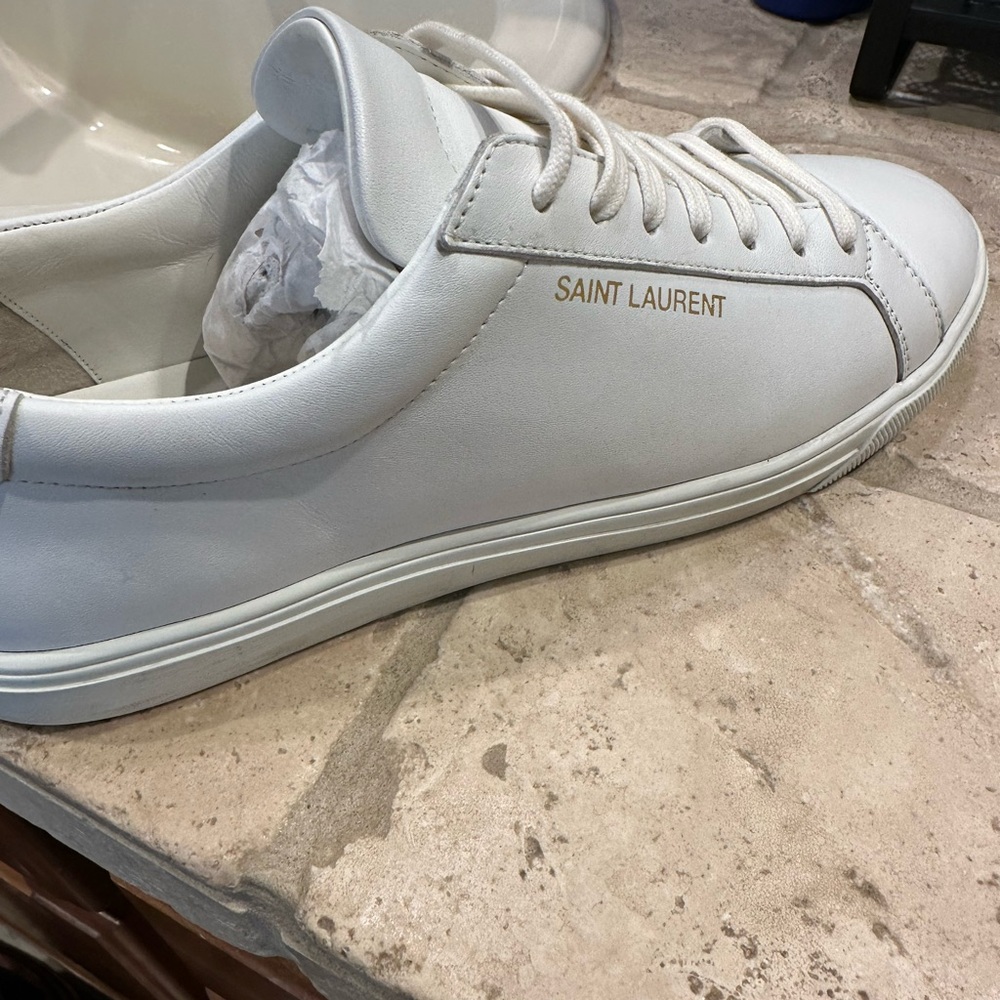 Saint Laurent Andy white leather sneaker. Size 40 1/2